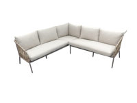 Tanami cornerset brown/light blended brown incl. royal stone natural kussens - Eurofleur aanbieding