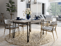 Verlengbare eettafel PALMA 132>170 cm lichte mokka