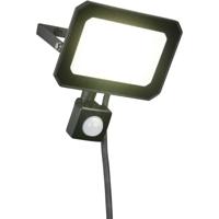 LED Tuinverlichting - Trion Noven - Wandlamp Buitenlamp - 1 Lichtpunt van 30 Watt - Natuurlijk Wit 4000K - Bewegingssensor - Kantelbaar - IP44 - Mat Zwart - Aluminium