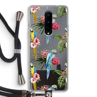 Kleurrijke papegaaien: OnePlus 8 Transparant Hoesje met koord