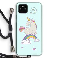 Regenboog eenhoorn: Pixel 5a 5G Transparant Hoesje met koord