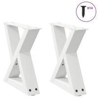 Salontafelpoten 2 st 30x(30-31,3) cm staal wit