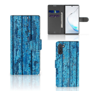 Samsung Galaxy Note 10 Book Style Case Wood Blue