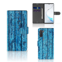 Samsung Galaxy Note 10 Book Style Case Wood Blue