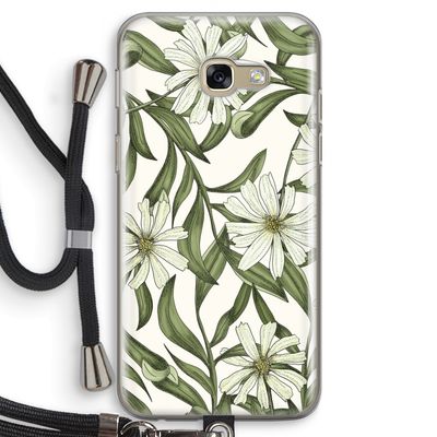 Wit bloemenpatroon: Samsung Galaxy A5 (2017) Transparant Hoesje met koord