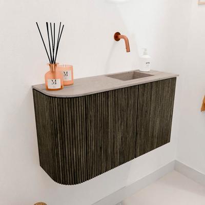 Toiletmeubel Mondiaz Joya Dlux | 71.6 cm | Meubelkleur Shadow | Faye wastafel Saba Wasbak Rechts | Zonder kraangat(en)
