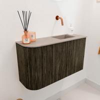 Toiletmeubel Mondiaz Joya Dlux | 71.6 cm | Meubelkleur Shadow | Faye wastafel Saba Wasbak Rechts | Zonder kraangat(en)