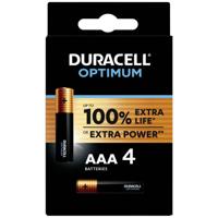 Duracell Optimum AAA batterij (potlood) Alkaline 1.5 V 4 stuk(s) Duracell Optimum AAA batterij (potlood) Alkaline 1.5 V 4 stuk(s)