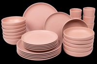 30 delige serviesset - 6 persoons - Madeira - roze - Portugees stoneware