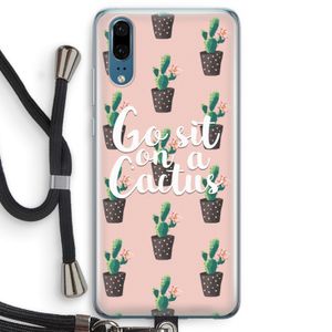 Cactus quote: Huawei P20 Transparant Hoesje met koord