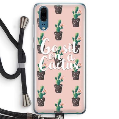 Cactus quote: Huawei P20 Transparant Hoesje met koord