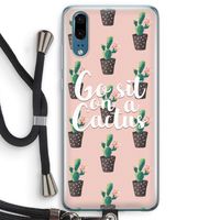 Cactus quote: Huawei P20 Transparant Hoesje met koord