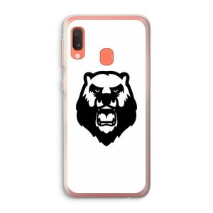 Angry Bear (white): Samsung Galaxy A20e Transparant Hoesje