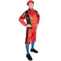 Pietenpak roetveeg Piet - rood/zwart - pieten verkleed kostuum 3-delig - unisex