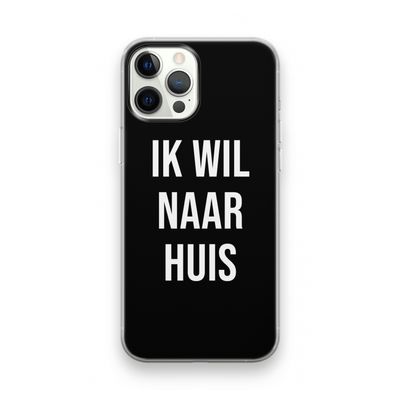 Ik wil naar huis - Zwart: iPhone 12 Pro Transparant Hoesje