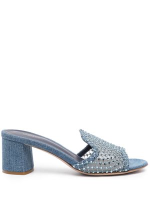 Le Silla mules Gilda 65 mm à ornements - Bleu