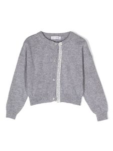 Monnalisa cardigan en laine à boutons cœur - Gris