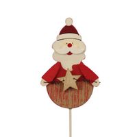 10x Kerststukje Instekertjes Met Kerstmannen 8 Cm - Kerststukjes - thumbnail