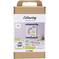 Creativ Company Hobbyset kleuren, vlinder en robot, vrolijke kleuren, 1 doos