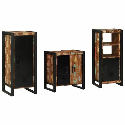 Badkamermeubelset met plank 3 pcs Multikleur 40 x 35 x 90 cm