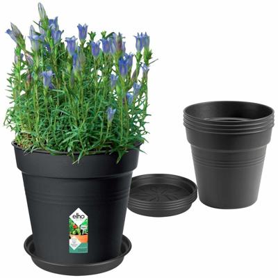 Bloempot Elho Zwart Plastic Cirkelvormig