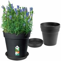 Bloempot Elho Zwart Plastic Cirkelvormig