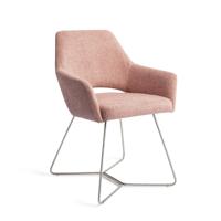 Jesper Home Eetkamerstoel 'Yanai' Beehive Steel, kleur Pink Punch
