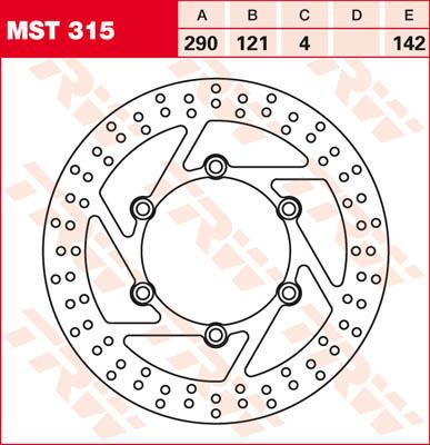 TRW Remschijf, remschijven voor de moto, MST315