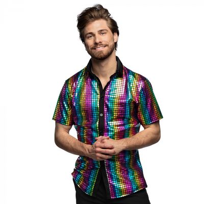 Disco Shirt Diamant Regenboog