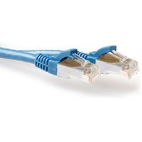 ACT Blauwe 3 meter LSZH SFTP CAT6A patchkabel snagless met RJ45 connectoren