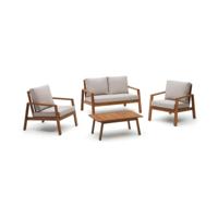 Kave Home Frares tuinset Beige acaciahout - thumbnail