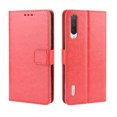 Retro Crazy Horse textuur horizontale Flip lederen draagtas voor Xiaomi CC9e/a3 met houder & kaartsleuven & fotolijstjes (rood)