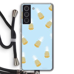 Ananasjes: Samsung Galaxy S21 FE Transparant Hoesje met koord