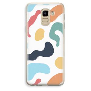 Memphis Shapes Blue: Samsung Galaxy J6 (2018) Transparant Hoesje