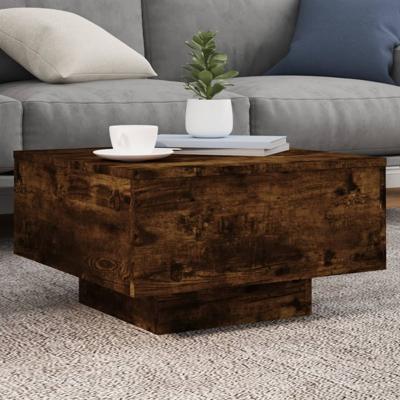 Salontafel 55x55x31 cm bewerkt hout gerookt eikenkleurig
