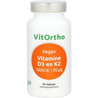 Vitamine D3 1000 IE en K2 45 mcg Vegan