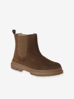 Boots voor meisjes van leer, elastisch en met rits kameel