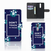 Nokia 8 Portemonnee Hoesje Flowers Blue DTMP - thumbnail