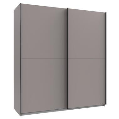 Schuifdeurkast Dex - kiezel - 198x180x64 cm - Leen Bakker