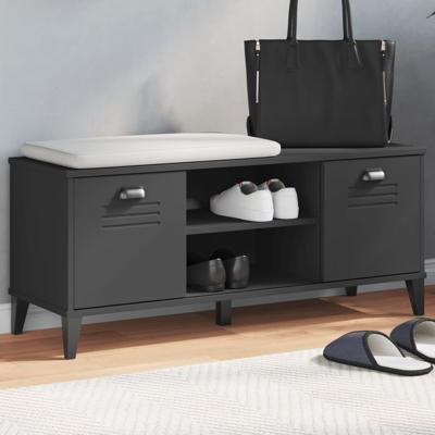 VidaXL Schoenenbank viken 106x35x45 cm bewerkt hout zwart