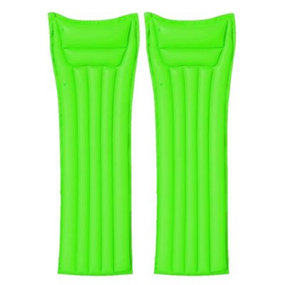 Set van 2x stuks bestway basic opblaasbaar luchtbed groen 183 cm volwassenen