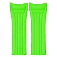 Set van 2x stuks bestway basic opblaasbaar luchtbed groen 183 cm volwassenen