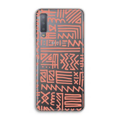 Marrakech Pink: Samsung Galaxy A7 (2018) Transparant Hoesje