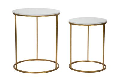 TAFEL EENVOUDIG MARMER PAAR Ø 52X63-42X53