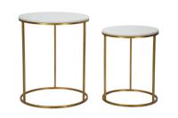 TAFEL EENVOUDIG MARMER PAAR Ø 52X63-42X53