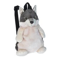 Pluche wolf rugzak/rugtas knuffel 33 cm    - - thumbnail