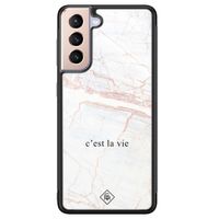 Samsung Galaxy S21 glazen hardcase - C'est la vie Samsung Galaxy S21 glazen hardcase - C'est la vie