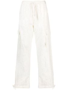 MSGM pantalon cargo à effet usé - Blanc