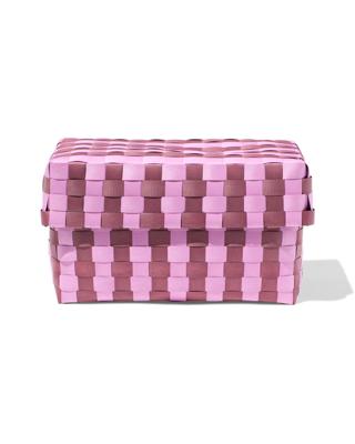 HEMA Mand 20x15cm Met Deksel Geblokt Lila