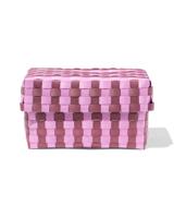 HEMA Mand 20x15cm Met Deksel Geblokt Lila
